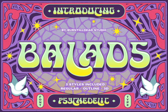 Balads: A Psychedelic Display Font for Handmade Products