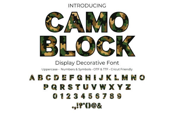 Camo Block Font: Bold Display Typeface for Scroll-Stopping Visuals