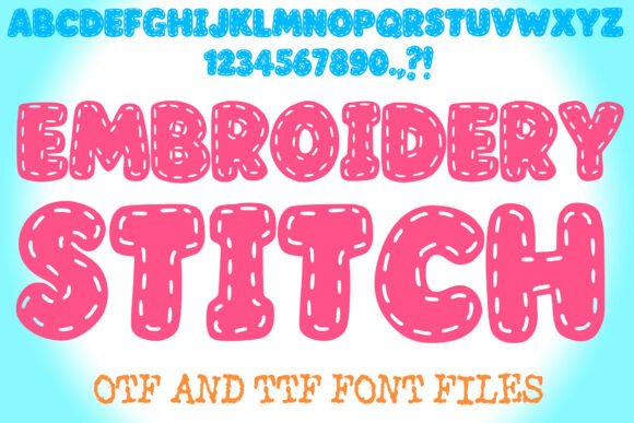 Embroidery Stitch Sewing Alphabet Letter for Editorial Design
