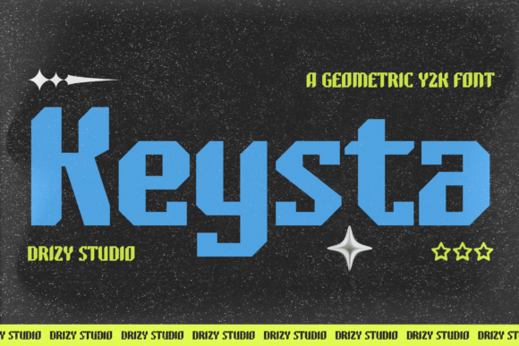 Keysta: A Y2K Geometric Typeface for Editorial Design