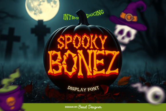 SpookyBonez Font Review: A Bone-Chilling Display Font for Halloween Campaigns