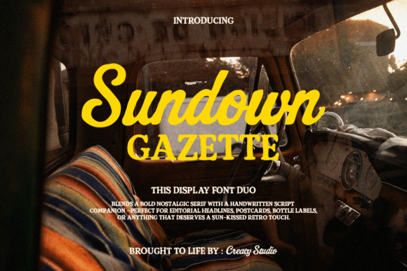 Sundown Gazette Duo: A Vintage Display Font Worth Adding to Your Toolkit